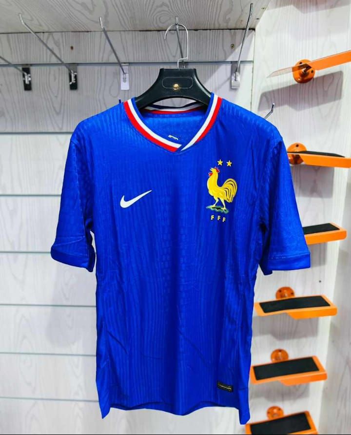 France Home Authentic Soccer Jersey EURO 2024