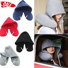 Microfiber Travel Neck Pillow With Hoodie -