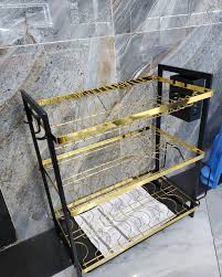 Luxury Gold Black decor 3 tier Dish Rack