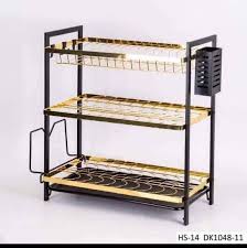 Luxury Gold Black decor 3 tier Dish Rack