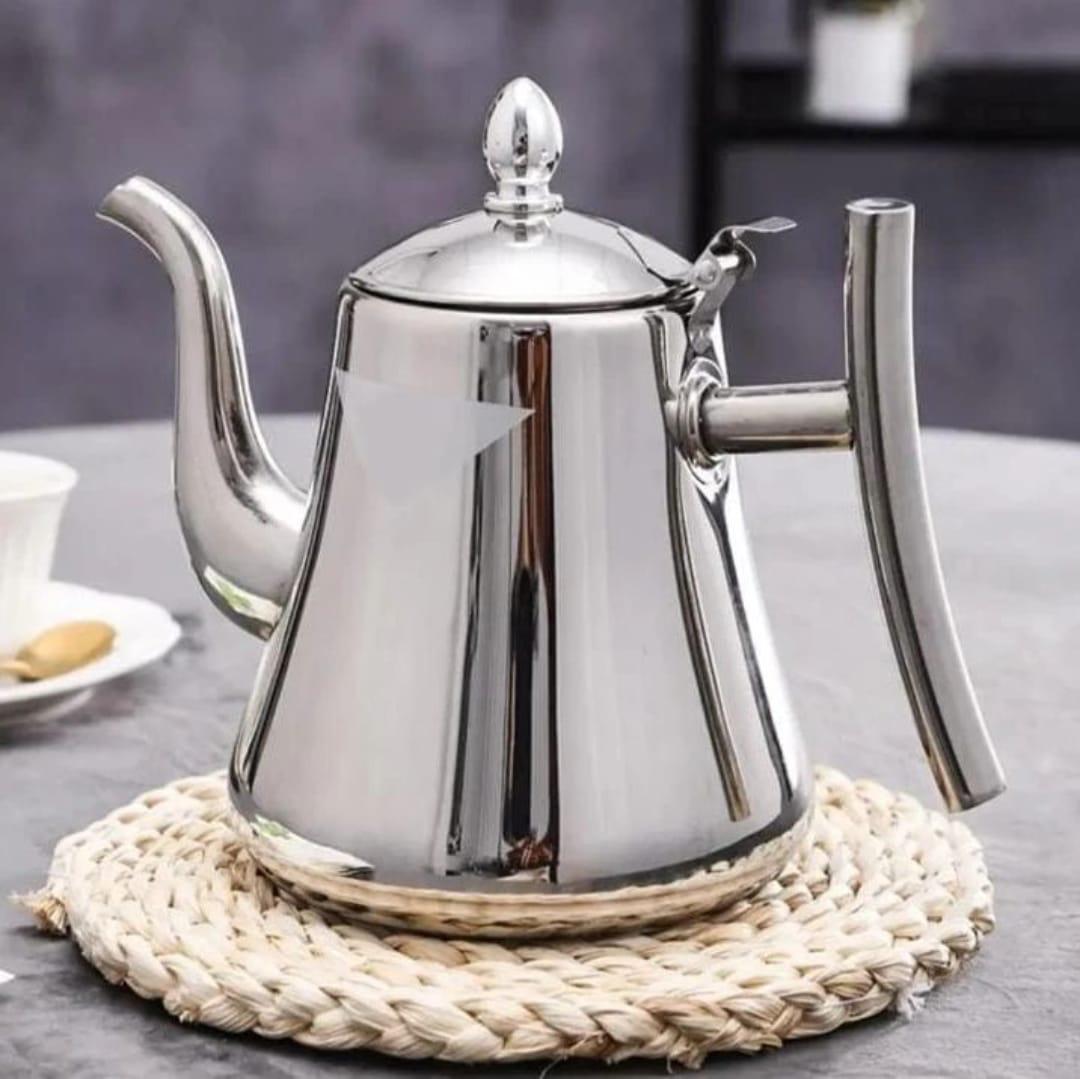 1.5L Stainless Steel Teapot Coffee Maker with Filter Home Bar Restaurant Stainless Steel Kettle Pot Induction Hob Kettle Silver