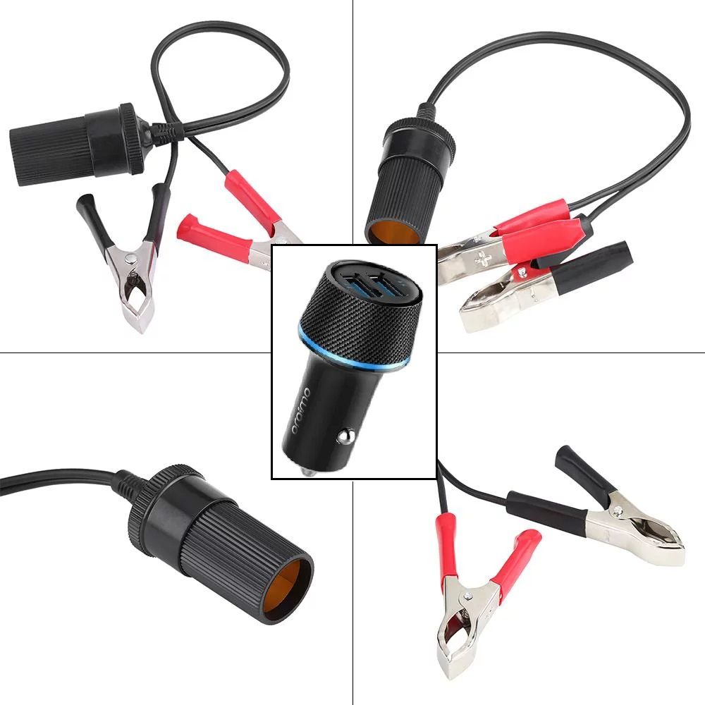 Battery Clip Power Adapter PLUS Oraimo Dual USB car charger adapter