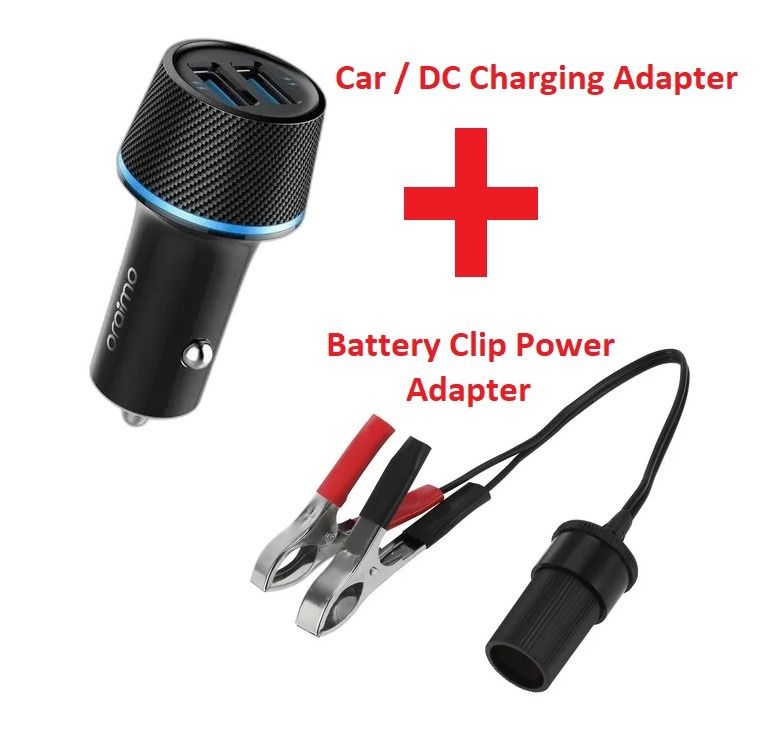 Battery Clip Power Adapter PLUS Oraimo Dual USB car charger adapter