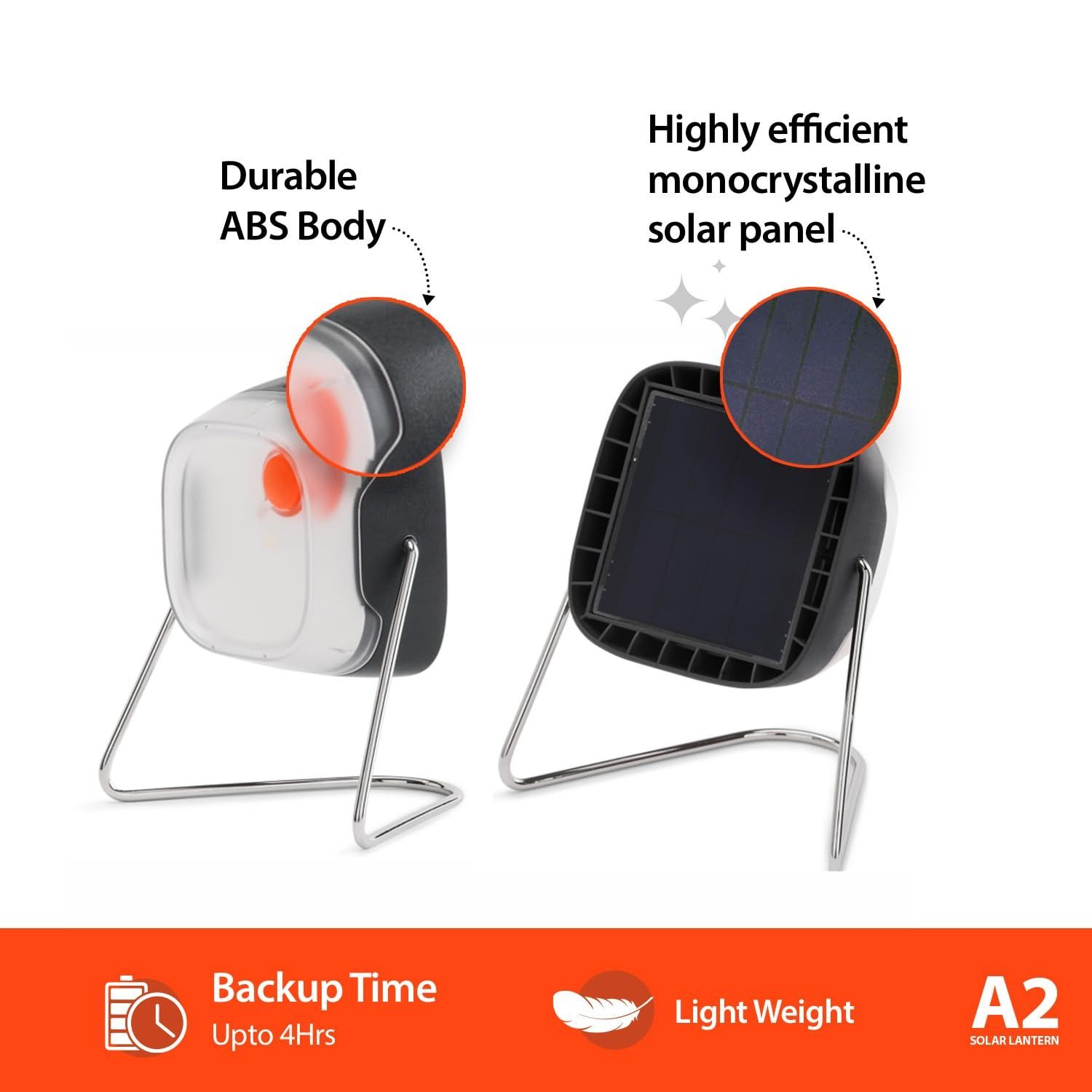 D.LIGHT Plastic A2 Solar Led Rechargeable Light Works As Study Lamp, Emergency Light, Solar Lights, Solar Lamp, Portable Light, Solar Lights for Home Garden and Outdoor