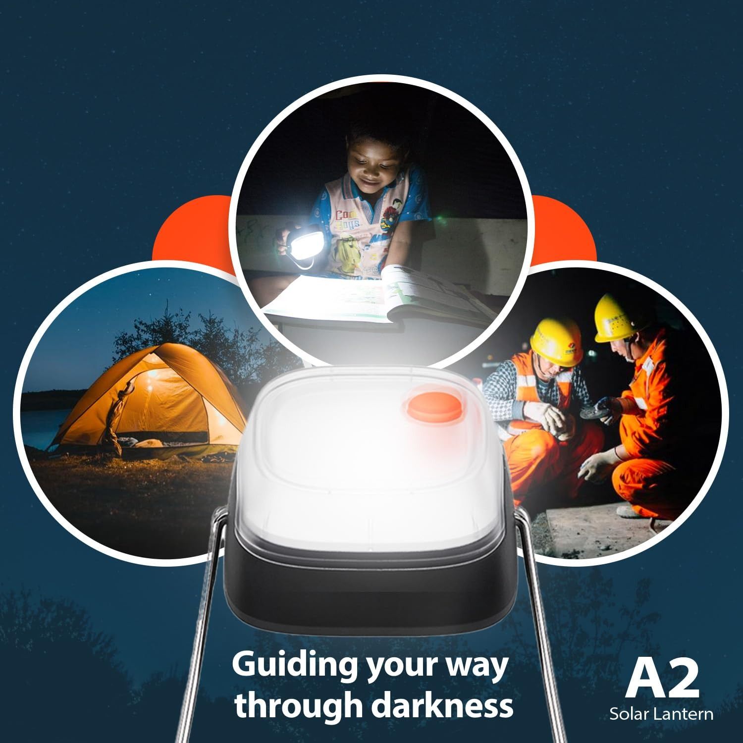 D.LIGHT Plastic A2 Solar Led Rechargeable Light Works As Study Lamp, Emergency Light, Solar Lights, Solar Lamp, Portable Light, Solar Lights for Home Garden and Outdoor