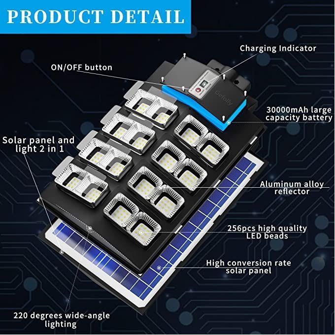 Dp Light 2000W High Brightness Dusk To Dawn LED SOLAR STREETLIGHT