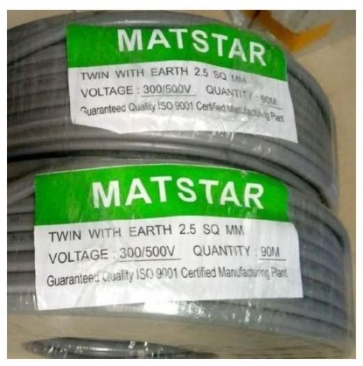 90Mtr Long Matstar 2.5 Twin Cable + Earth Flat Power Electrical Cable