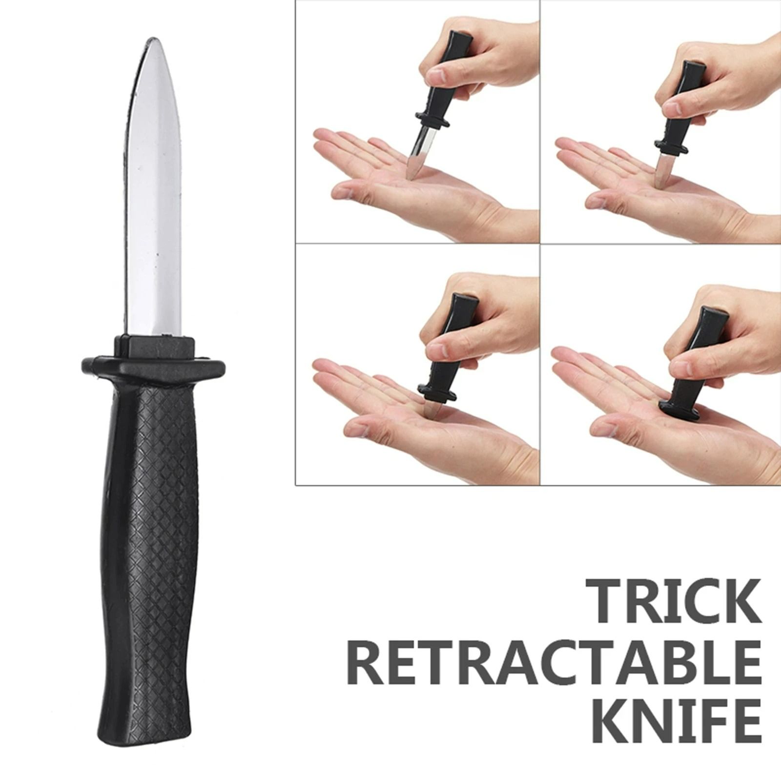 Props Toys Joke Magic Plastic Retractable Knife Joke Prank Props Knife Scary Trick Fake Dagger Funny