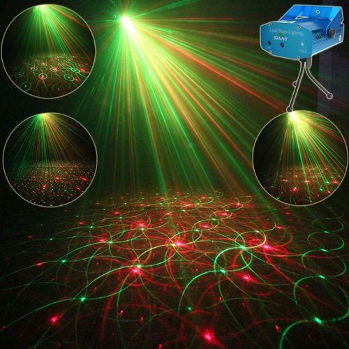 Mini Red Green Laser 4 Patterns projector Dance Disco Party Xmas DJ Stage Effect Light Show