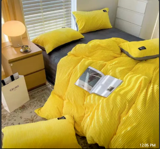 Velvet blanket 6*6 Glam your bedroom with s. The Duvet is soft, durable and luxurious to touch, 1pc fleece bedsheet and 2pcs pillow cases.