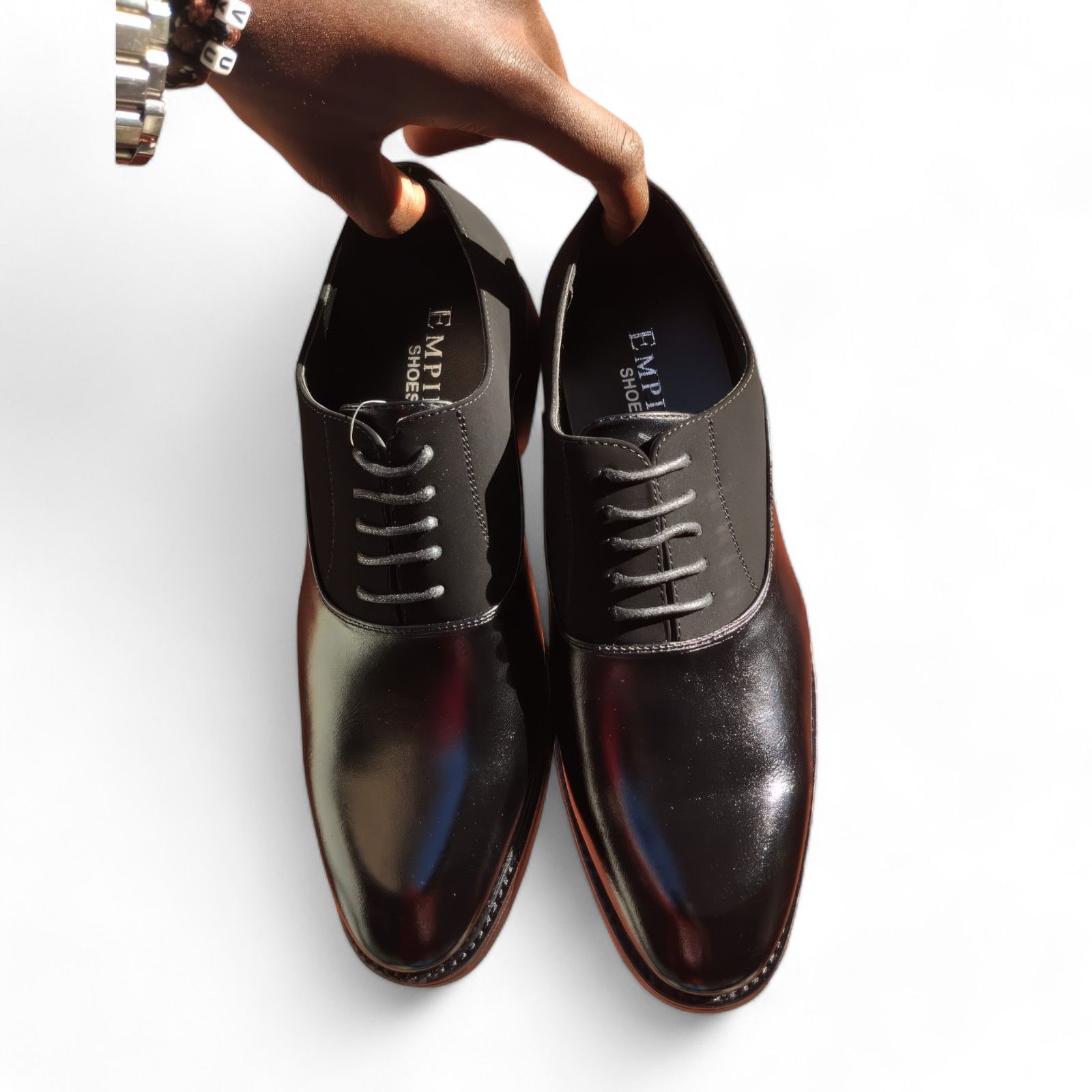 Men's Premium Leather and Suede Oxford Dress Shoes - Black and Brown - Formal Office Shoes - Kilimall Kenya | Men’s Formal Footwear | Formal Leather Shoes | Suede Formal Shoes | Office Wear Shoes
