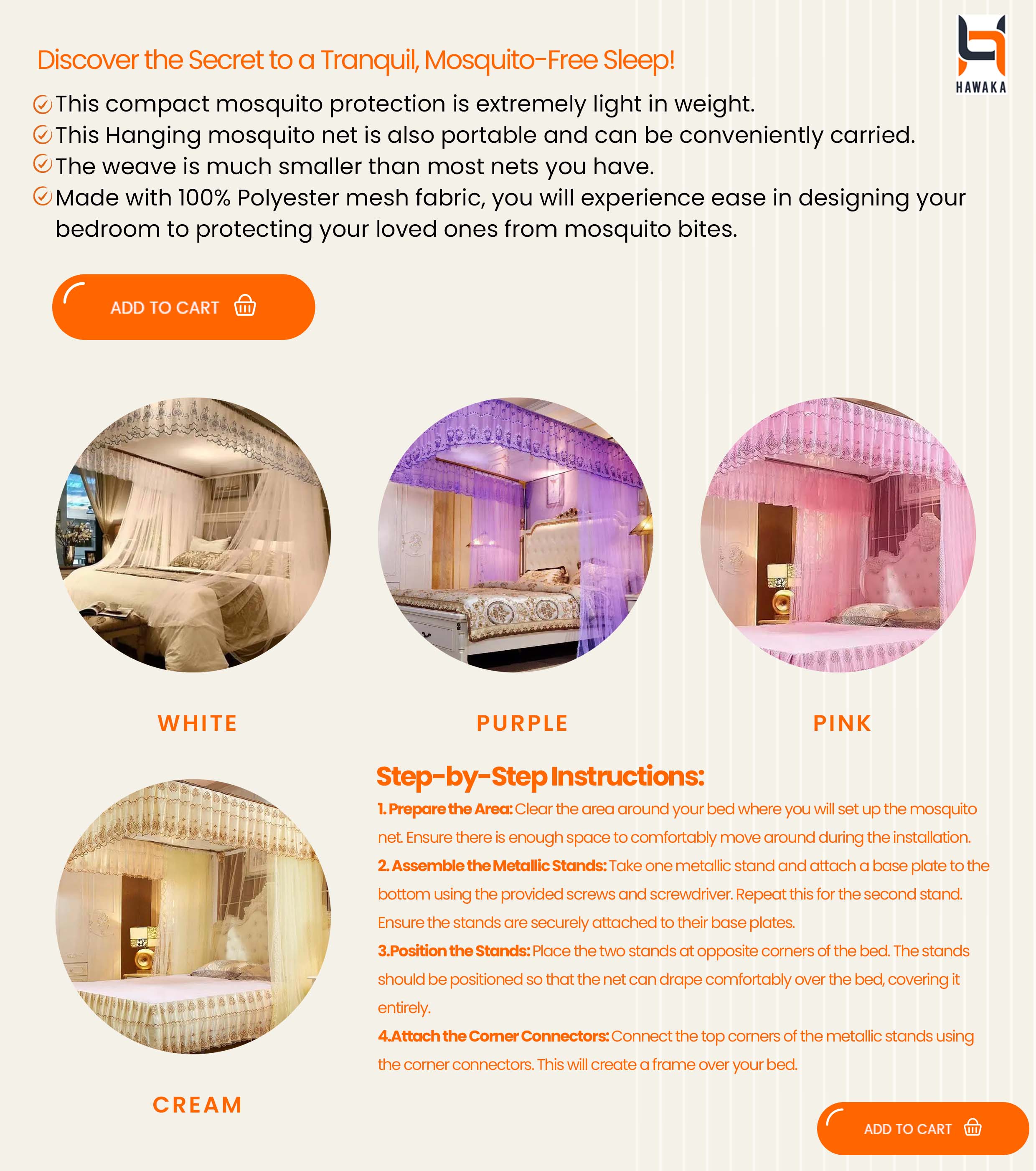Quality Home Two Stand Mosquito Nets with Rail 4*6, 5*6, & 6*6 now available Pink
