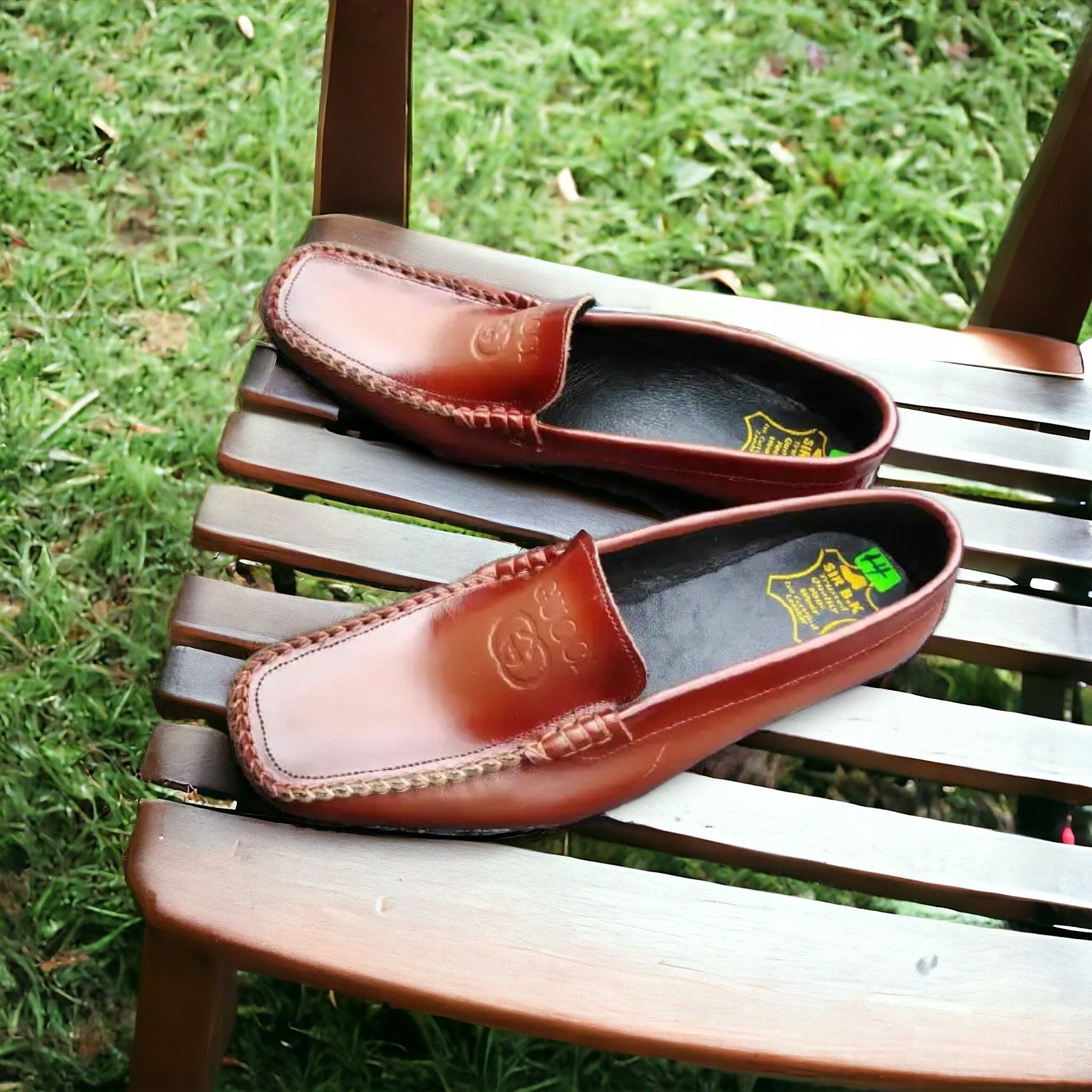 Men's Genuine Leather Slip-On Loafers – Classic Black & Brown Dress Shoes for Office and Formal Wear