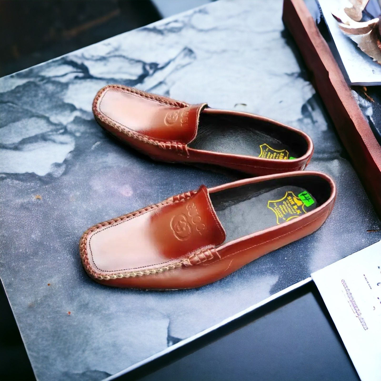 Men's Genuine Leather Slip-On Loafers – Classic Black & Brown Dress Shoes for Office and Formal Wear