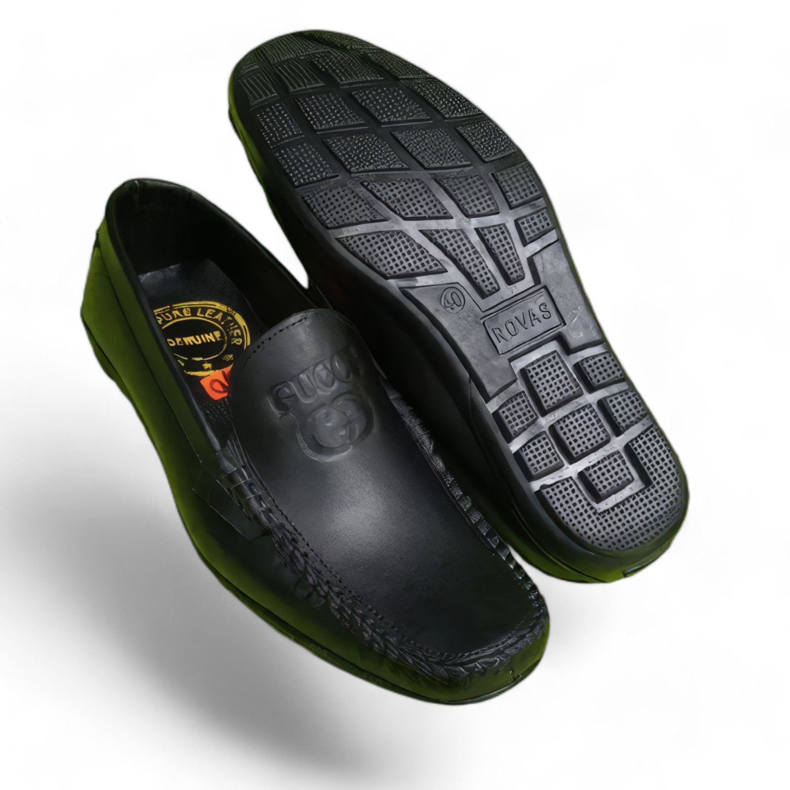 Men's Genuine Leather Slip-On Loafers – Classic Black & Brown Dress Shoes for Office and Formal Wear