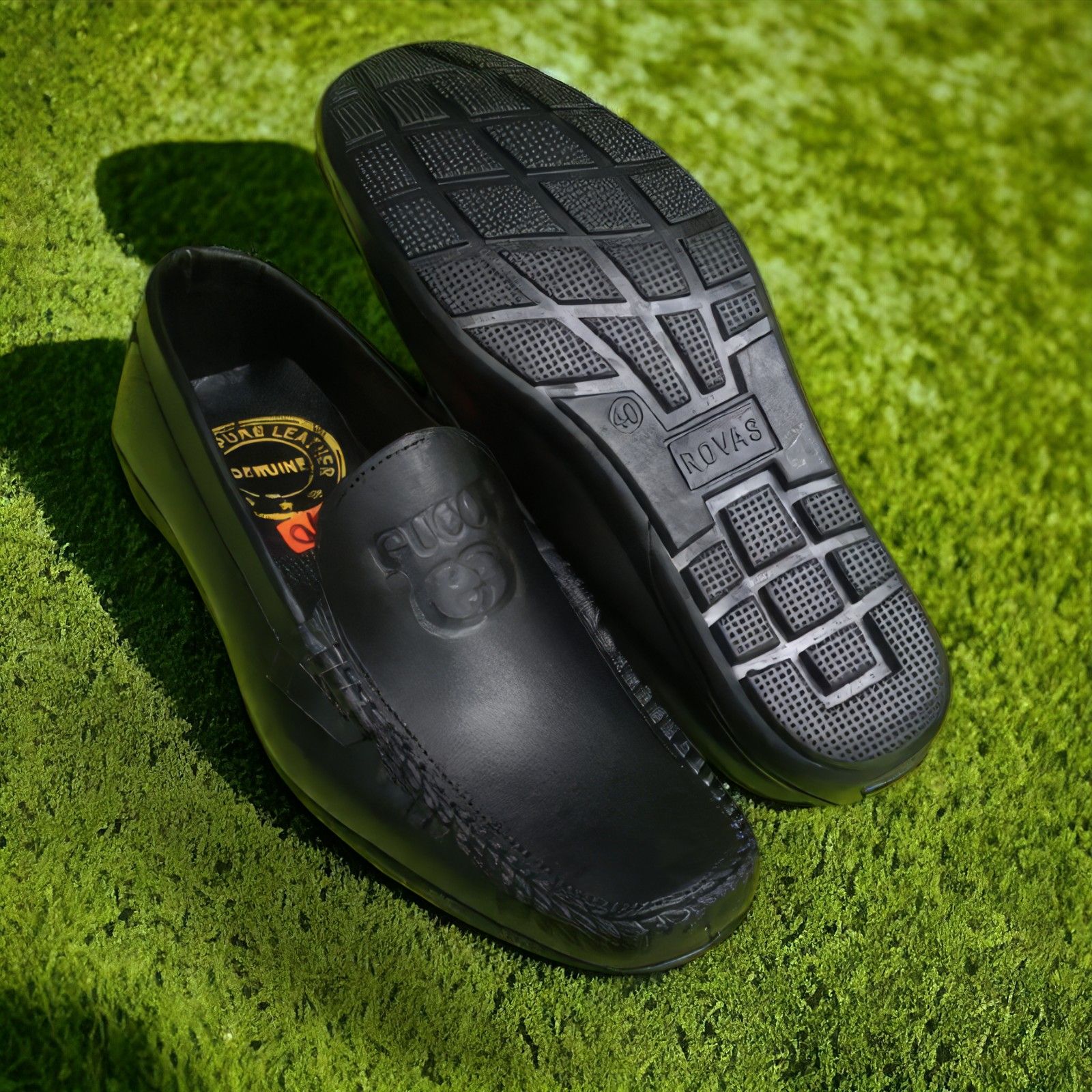 Men's Genuine Leather Slip-On Loafers – Classic Black & Brown Dress Shoes for Office and Formal Wear