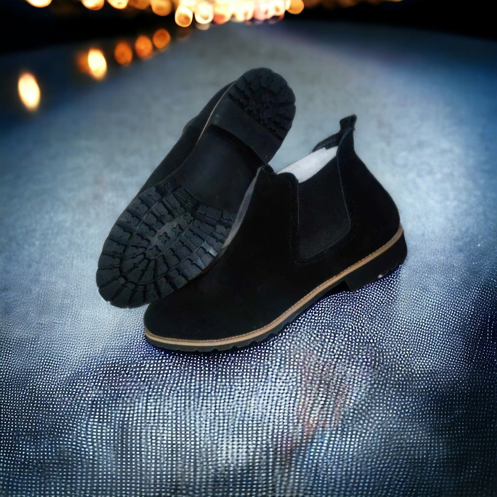 Men's Black Suede Chelsea Boots with Durable Rugged Sole - Stylish & Comfortable Footwear