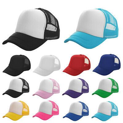 Trucker Hat Foam Mesh Back Baseball Cap Snapback Adjustable Plain Blank Men Hats.