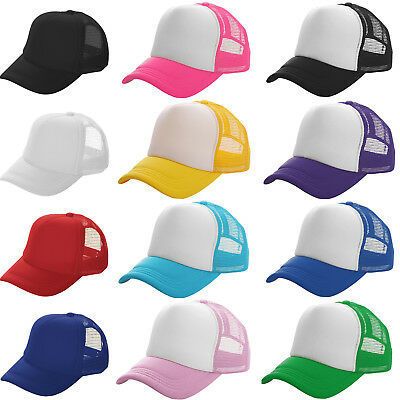 Trucker Hat Foam Mesh Back Baseball Cap Snapback Adjustable Plain Blank Men Hats.