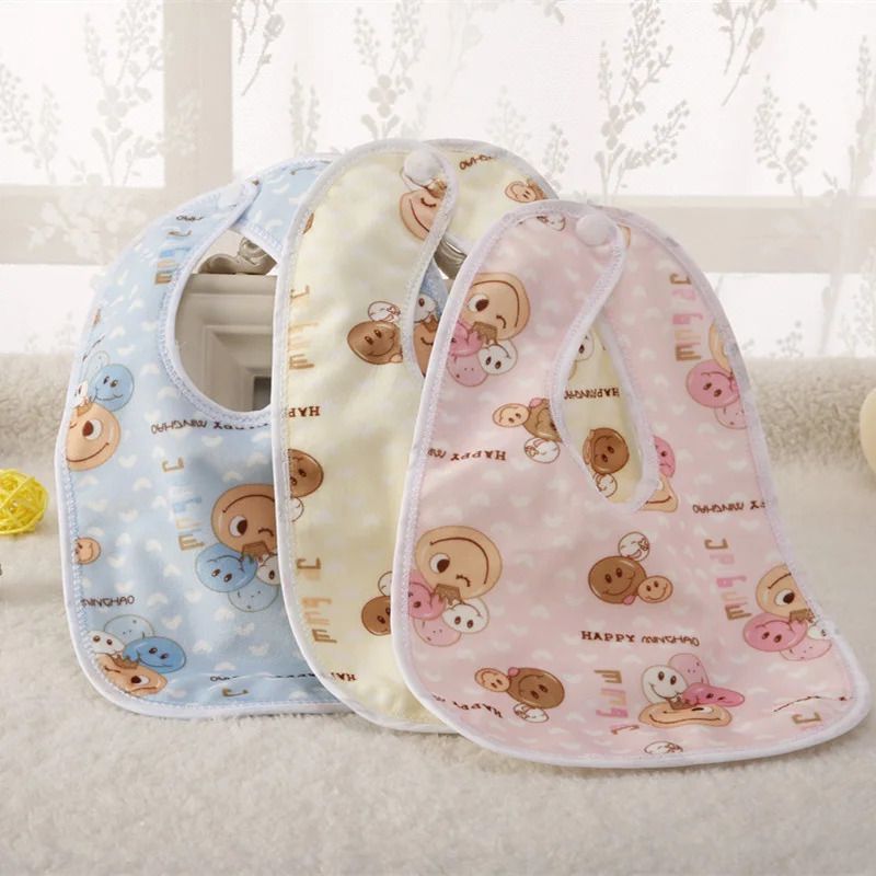 Fashion 6PCs Adorable Feed Wear Newborn Baby Feeder Bibs