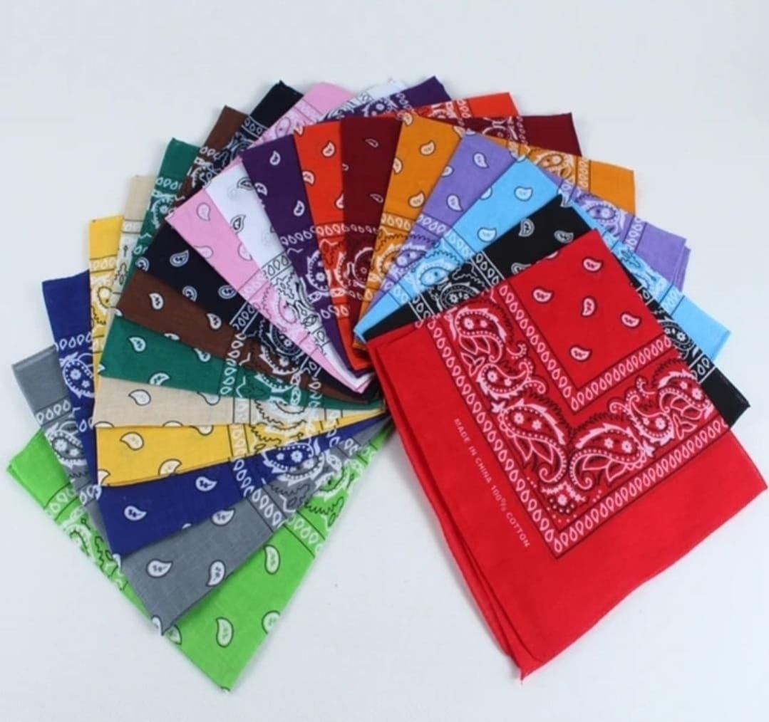 12pcs Cotton Assorted Bandanas, head wrap, scarf face mask head wear with 12 Different Colors