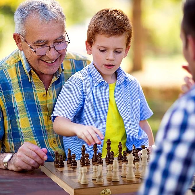 HIGH QUALITY Chess Folding Board Game Set Portable Travel  Chess Set，Foldable Chess Set Board for Adults and Kids,Handmade Portable Chess Board Game