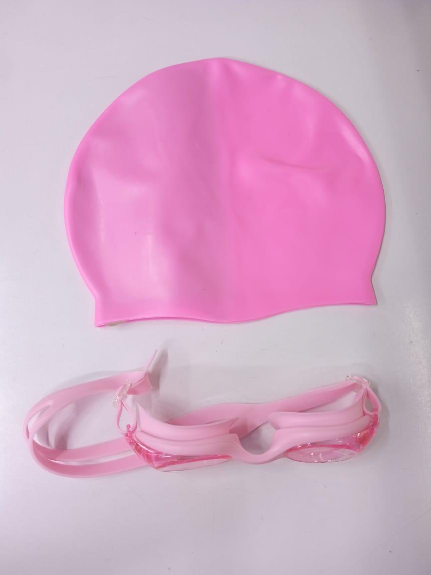 BESPOKE Swimming Goggles Swimming Cap Set Swim Glasses Swim hat Pack for Adults with Anti Fog Glasses for Swimming