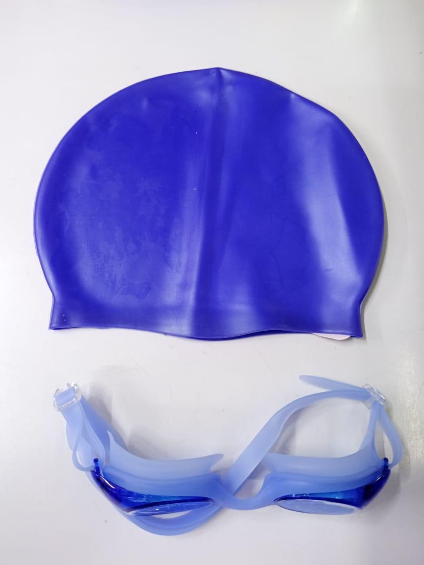 BESPOKE Swimming Goggles Swimming Cap Set Swim Glasses Swim hat Pack for Adults with Anti Fog Glasses for Swimming