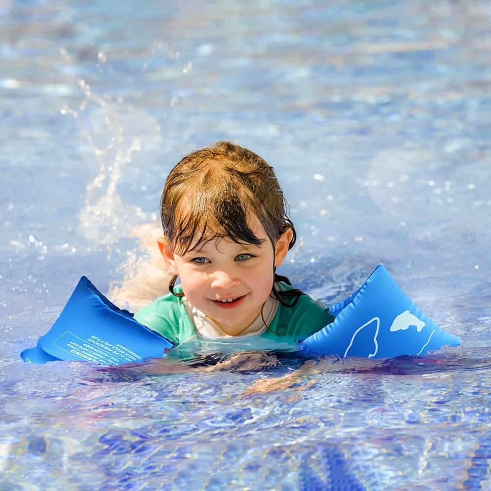 UPGRADED Arm Floaties Swim Arm Bands PVC Arm Bulk Pool Float Rings for Kids 2-12 Children Swimming Floats Sleeves Tube Armlets for Toddlers Kids and Water Sports Training Learning