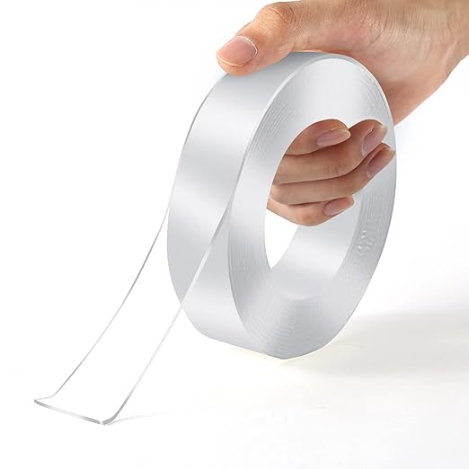 PREMIUM Double Sided Tape Heavy Duty, 6 meters, Removable Strong Tape Nano Adhesive Tape Two Sided Tape, Transparent Strips Double Stick Wall Poster Picture Carpet Tape for Home Deco Office