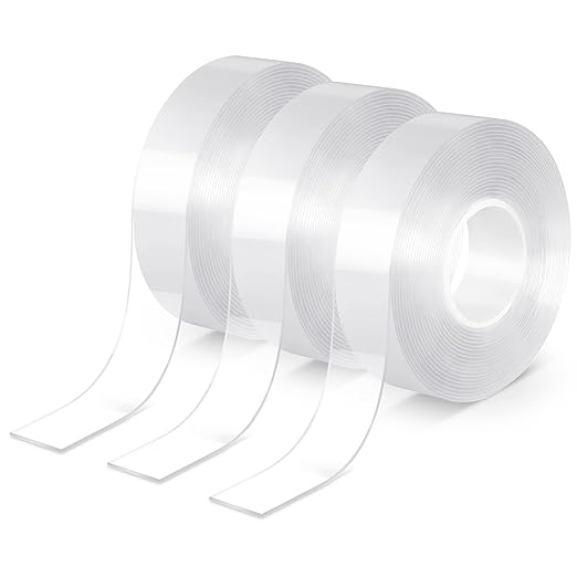 PREMIUM Double Sided Tape Heavy Duty, 6 meters, Removable Strong Tape Nano Adhesive Tape Two Sided Tape, Transparent Strips Double Stick Wall Poster Picture Carpet Tape for Home Deco Office