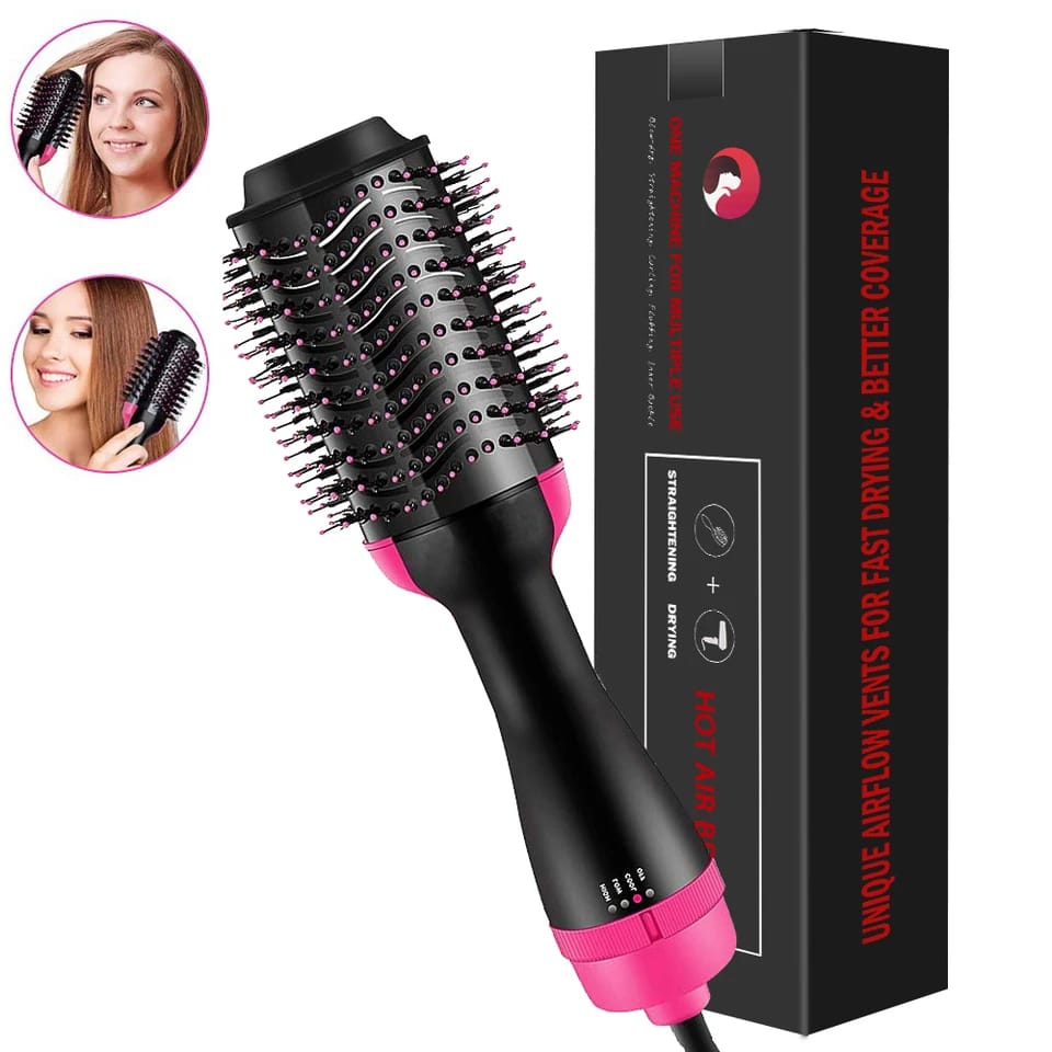 PREMIUM Electric hair straightener brush / dryer One Step Hair Dryer and Volumizer, Hot Air Brush, 3 in 1 Styling Styler, Straightener Minimized Heat Damage For Women & Men, Machine Brush Electric