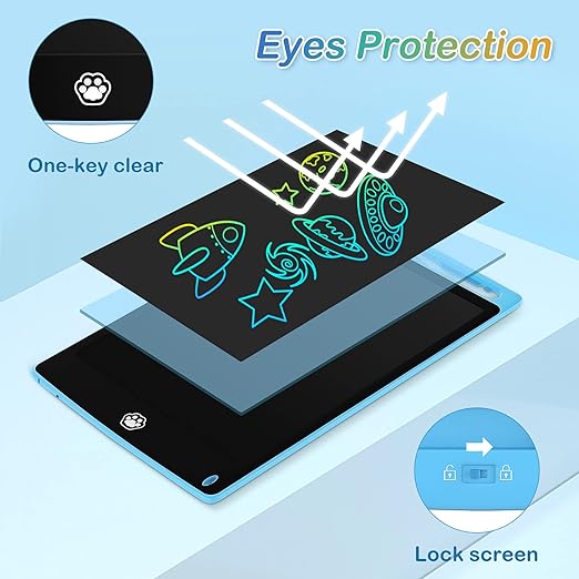 PREMIUM LCD tablet Portable LCD Writing Pad Board Slate Drawing Tablet Record Notes Digital Notepad with Pen Handwriting Pad Paperless Graphic Tablet for Kids at Home School, Writing Pads- 12 Inch