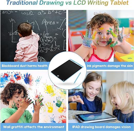 PREMIUM LCD tablet Portable LCD Writing Pad Board Slate Drawing Tablet Record Notes Digital Notepad with Pen Handwriting Pad Paperless Graphic Tablet for Kids at Home School, Writing Pads- 12 Inch