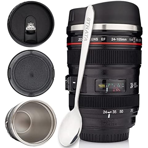 NEW Camera Lens Coffee Mug 450ml + SPOON Gifts for Him, Dad Gifts, Photography, Camera accessories, Novelty Gifts, Gifts for Him