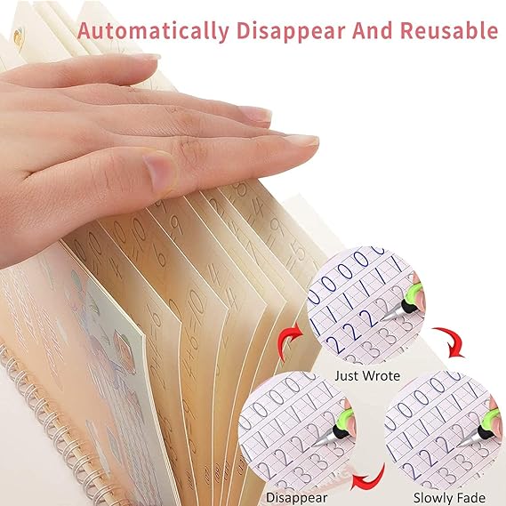 LARGE 4 Pc Sank Writing Books for Kids Magic Practice Copybook Reusable Handwriting  (Multicolor)