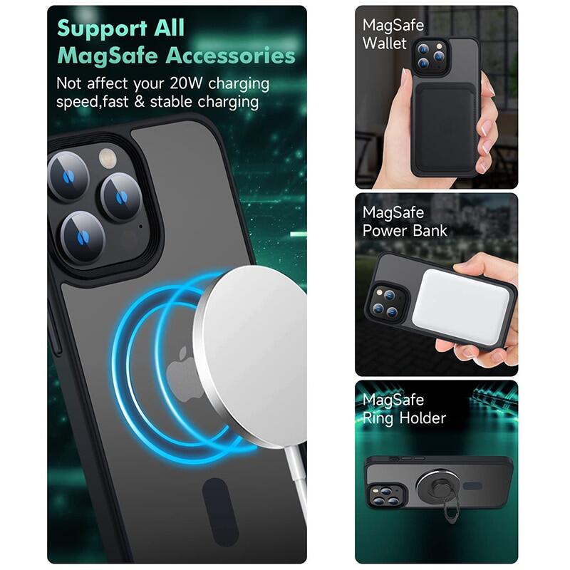 phone case Accessories Orig IP14 15Promax Luxury Shockproof Armor Magnetic Case For iPhone 15 Pro Max 14 Plus 13 12 11 Magsafe Wireless Charging Clear Matte Skin Cover mobile phone case