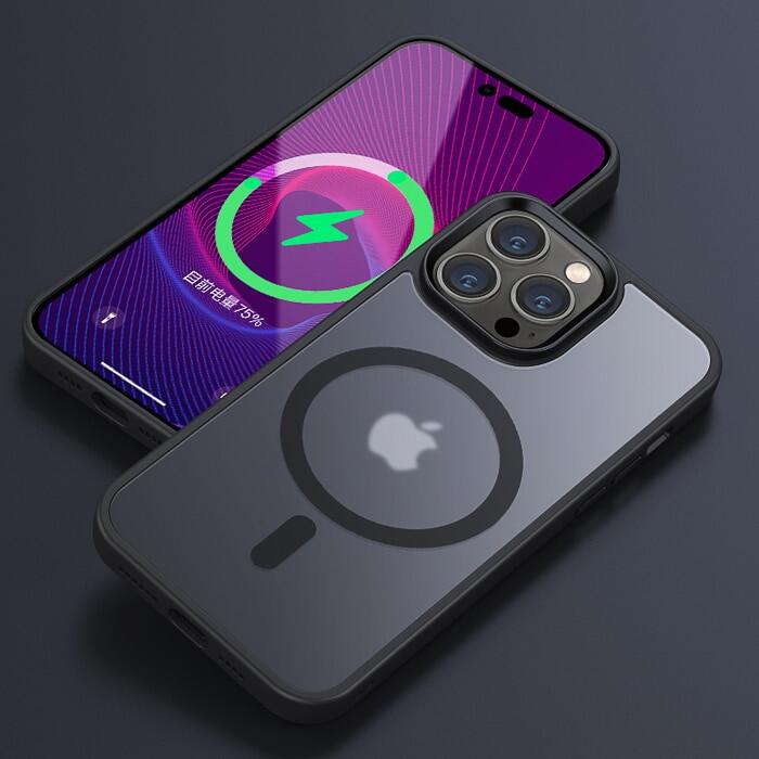 phone case Accessories Orig IP14 15Promax Luxury Shockproof Armor Magnetic Case For iPhone 15 Pro Max 14 Plus 13 12 11 Magsafe Wireless Charging Clear Matte Skin Cover mobile phone case