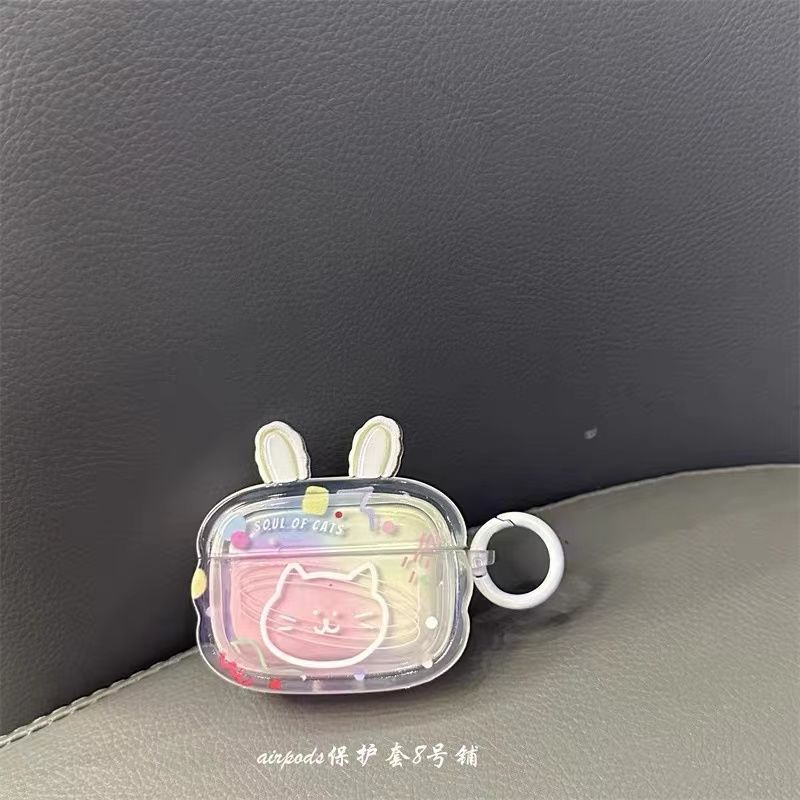 The cute faint white kitten is suitable for Apple wireless Bluetooth AirPods2 generation headphone case 3 generation shell