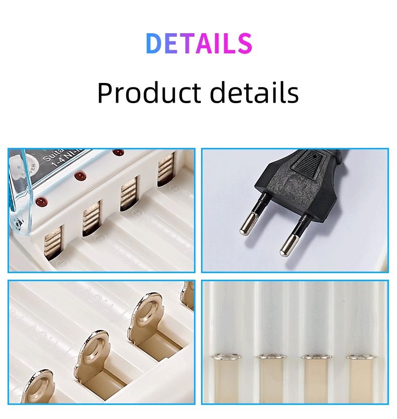 4 slot charger No. 5 No. 7 Rechargeable battery charger Four slot nickel-cadmium nickel-metal Hydride AA/AAA battery charging stand 804