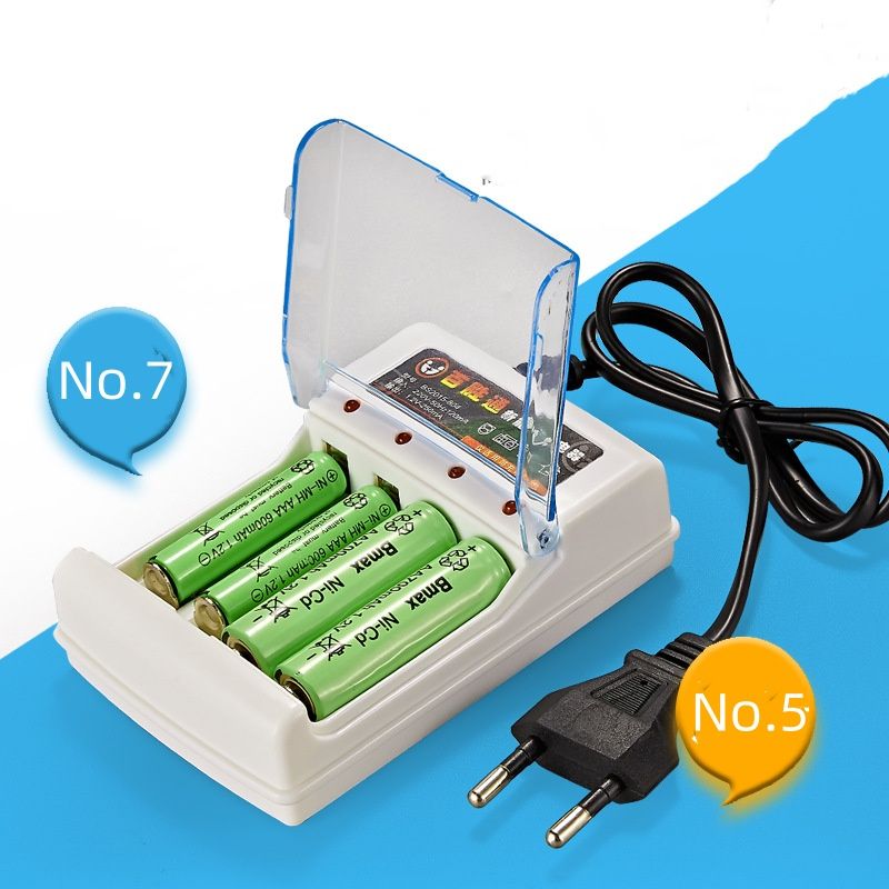 4 slot charger No. 5 No. 7 Rechargeable battery charger Four slot nickel-cadmium nickel-metal Hydride AA/AAA battery charging stand 804