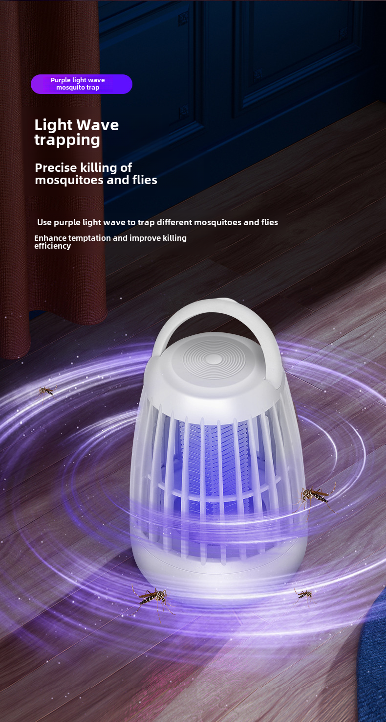 Electric shock kill Mosquito lamp,Night Light, purple light trap Fly traps，Indoor, outdoor, commercial  ExterMosquito controltor