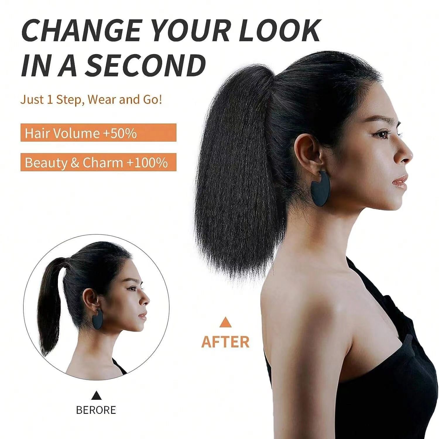 New fashion Ponytail wig & Claw Clip Ponytail Hair Extensions Long Wigs &Soft Corn Curly Wig Fluffy