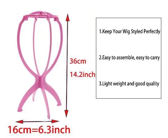 2 pcs Portable Folding Plastic Stable Durable Wig Hair Hat & 
Mannequin Dummy Head Hat Cap Hair Holder &  Cap Holder Stand Display Tool Wig Stand & Complimentary comb