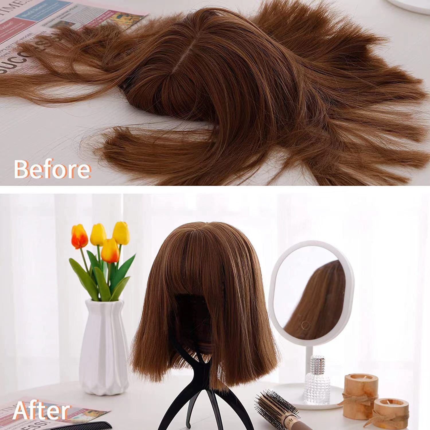 2 pcs Portable Folding Plastic Stable Durable Wig Hair Hat & 
Mannequin Dummy Head Hat Cap Hair Holder &  Cap Holder Stand Display Tool Wig Stand & Complimentary comb