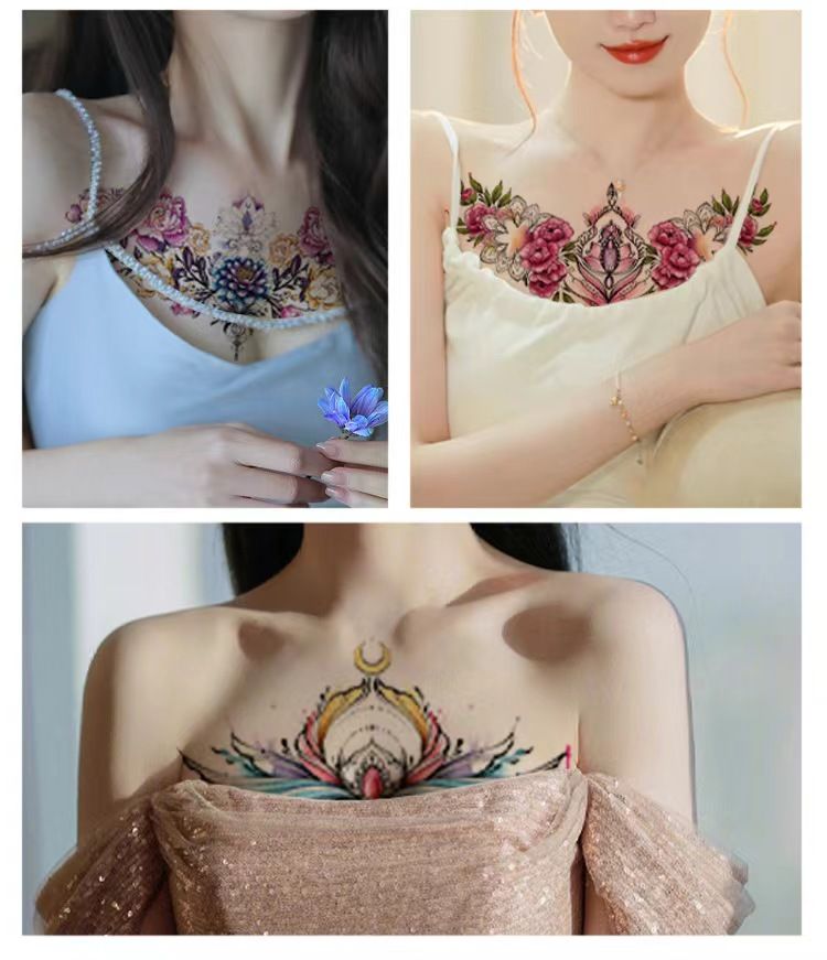 Art temporary tattoos, chest glamour tattoos, arm tattoos, safety paper temporary tattoos, party tattoo stickers