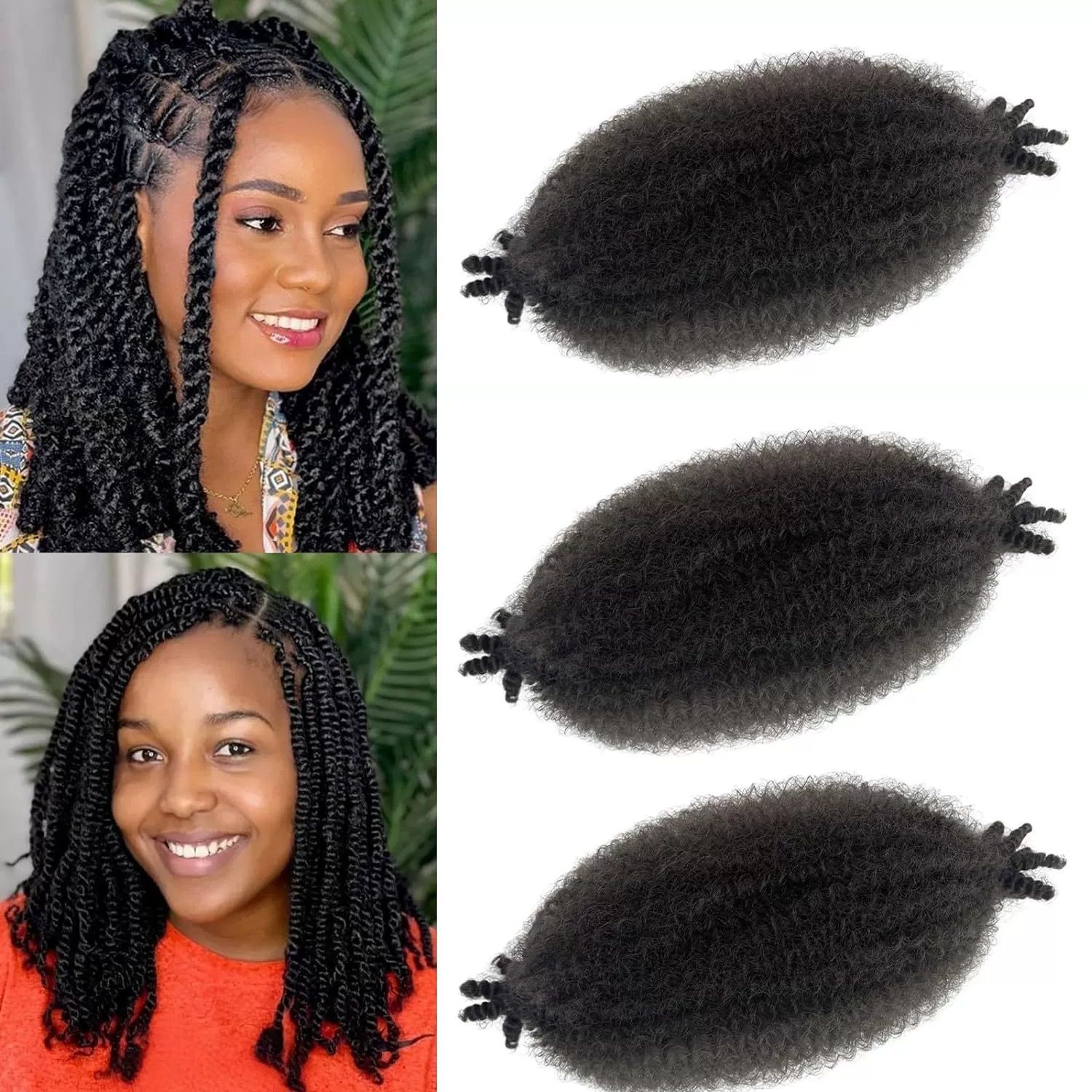 afro curly marley braid  Crochet hair  braid wig  Hair braids popular in Africa