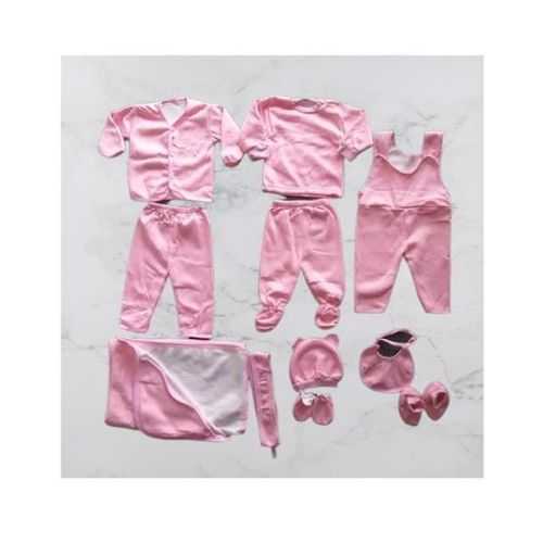 Fashion Lucky Star 11 Pieces New Born Baby Receiving Set -Pink