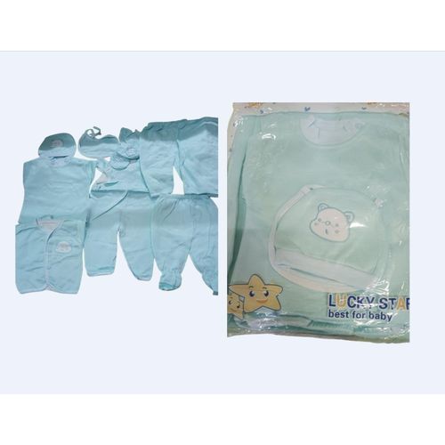 Lucky Star 11 Pieces New Born Baby Receiving Set blue