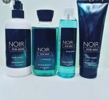 4 Pack Dear Body Noir For Men Lotion, Shower Gel ,Body Splash & Cream Sweet Fresh Scent Keep Fresh Shower Gel Body Lotion Skin Care Health and Beauty Body Washes Leaves The Skin Glowing Body Washes